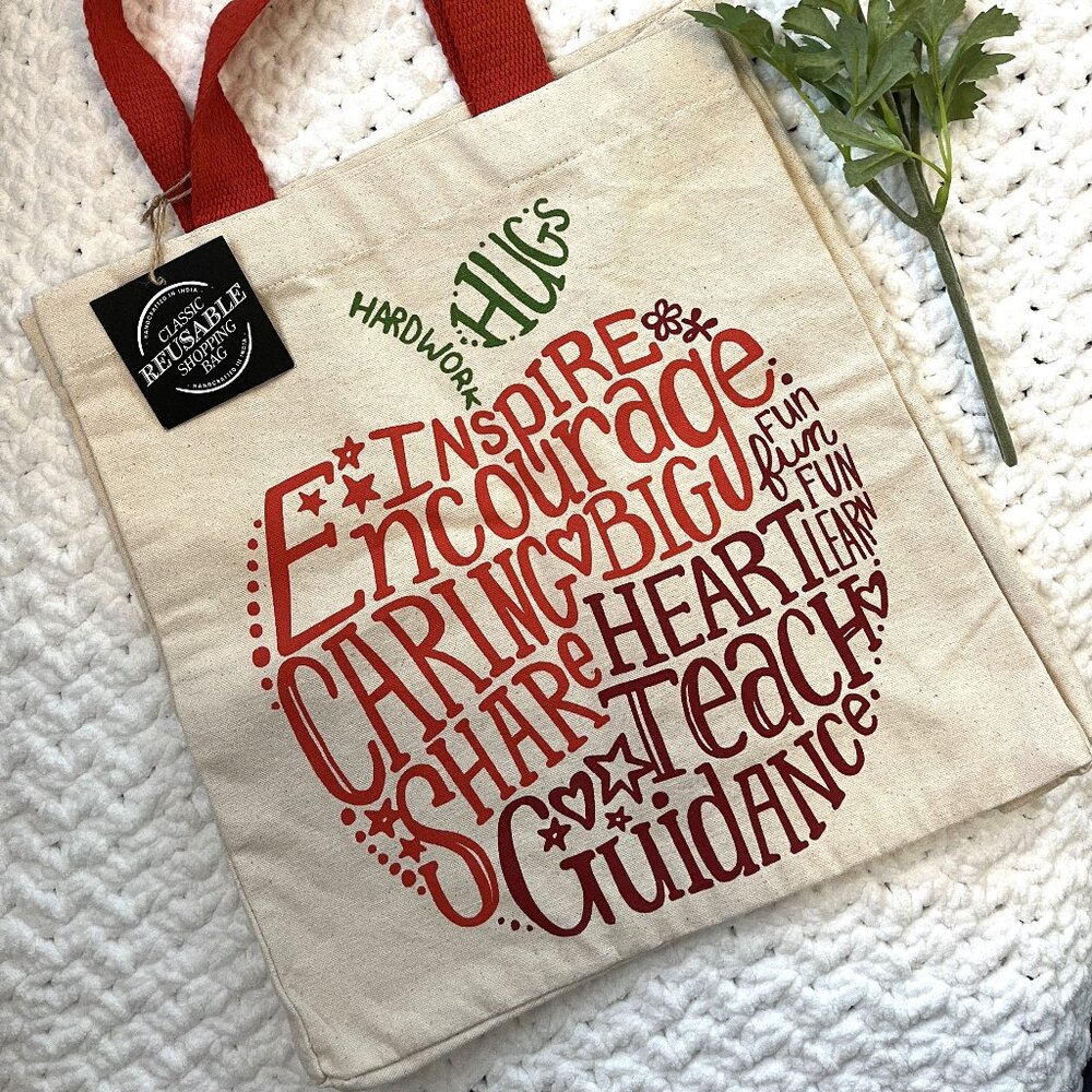 NWT Teacher Appreciation Canvas Tote (Natural) - Picture 2 of 6
